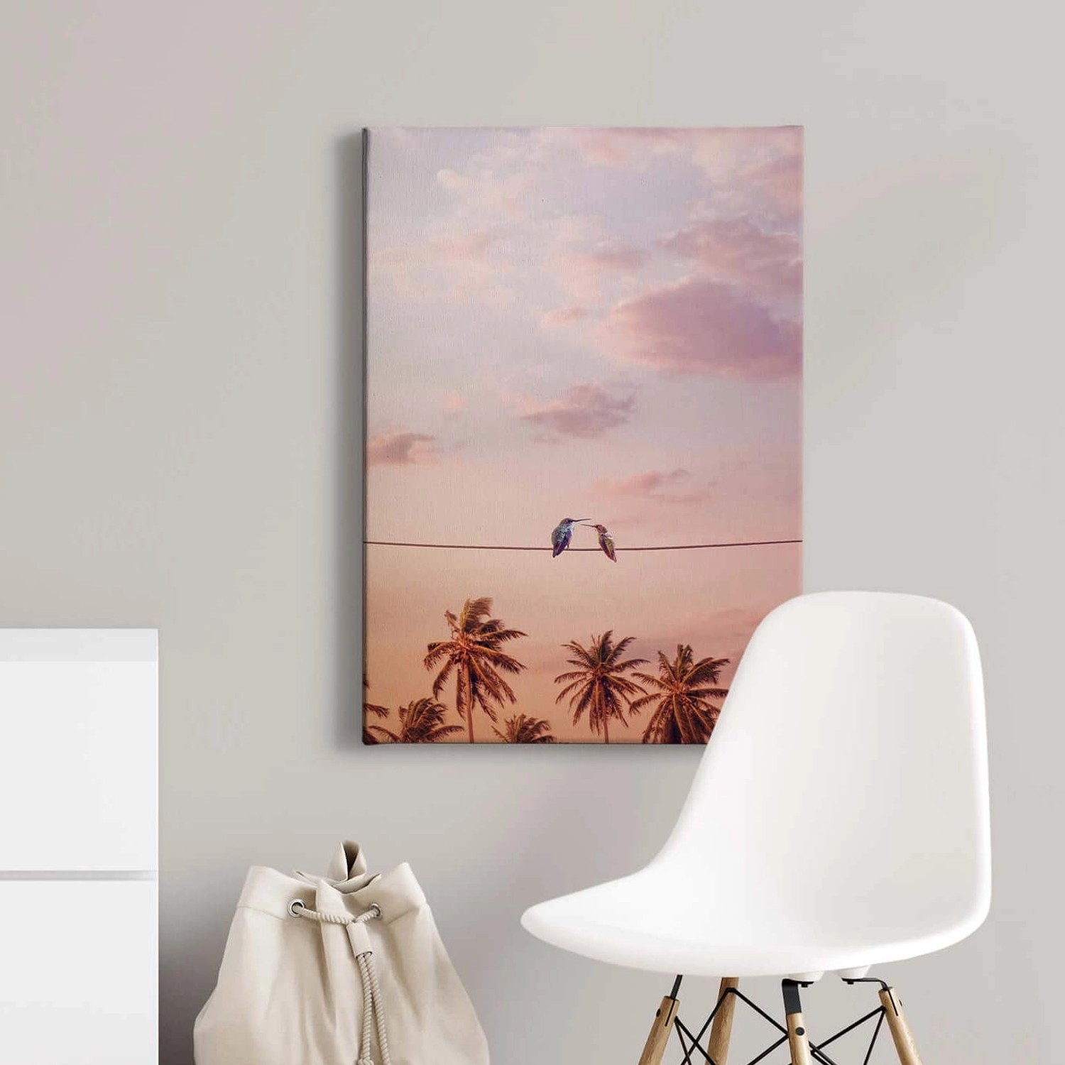 Bricoflor Vogel Bild Auf Leinwand Mit Sonnenuntergang In Rosa Und Lila Roma günstig online kaufen