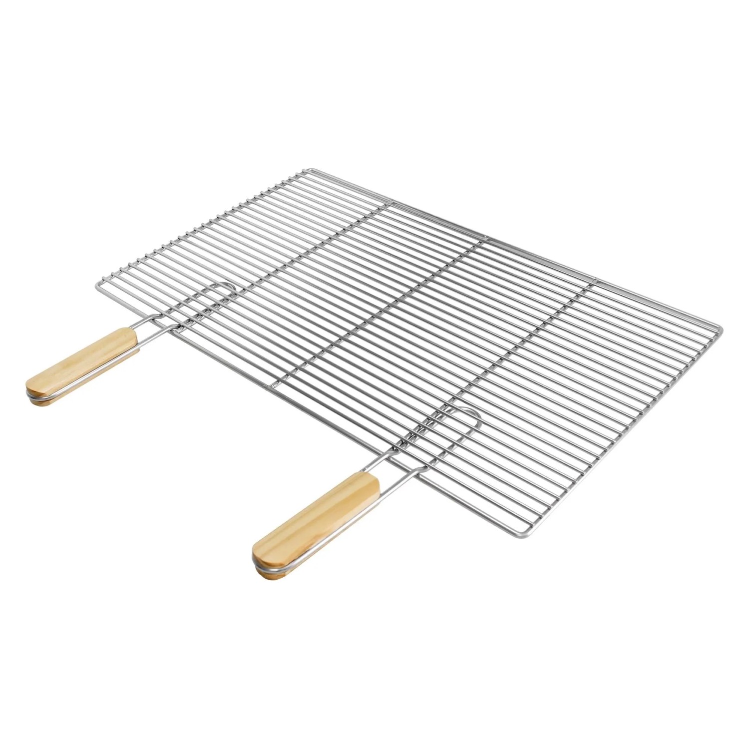 ECD Germany Rechteckiger Edelstahl Grillrost mit Abnehmbaren Griffen 67 x 40 cm