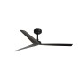 Schwarzer FARO Energiespar Deckenventilator Milos 132 cm mit drei Flügeln.