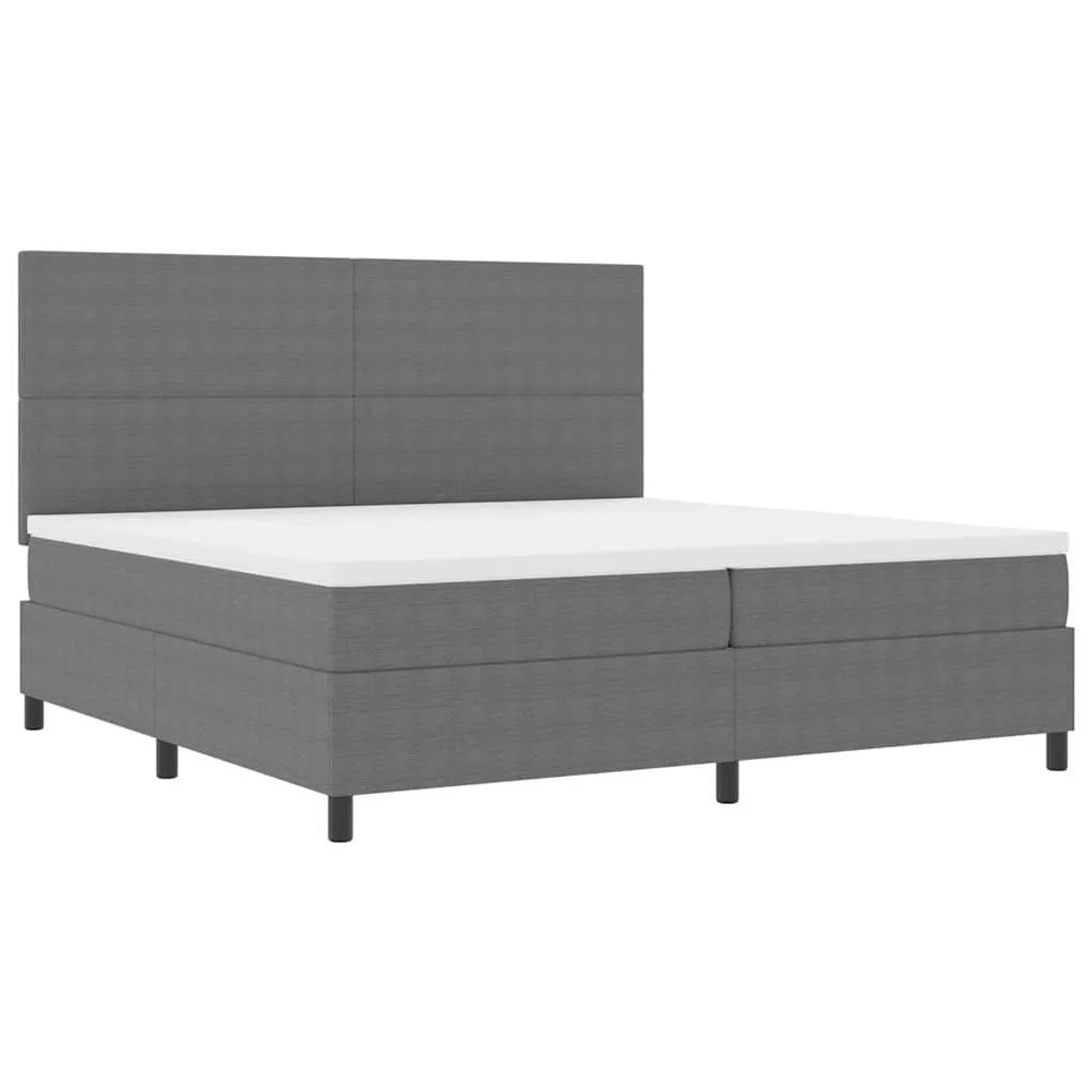 vidaXL LED Boxspringbett Hellgrau und Weiß 200 x 200 cm Cordstoff 3337659