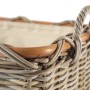 Rechteckiger Kobolo Holzkorb aus Rattan (Kubu Grey) mit Griffen und Leinenfutter.