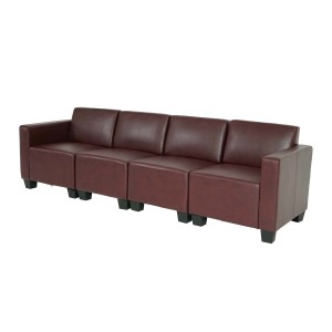 MCW 4-Sitzer Sofa Moncalieri in Rot-Braun, modernes Lounge-Sofa mit bequemer Polsterung.