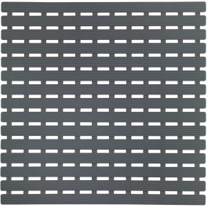 Quadratische, graue Wenko Duscheinlage Arinos (54x54 cm) mit rutschfester Oberfläche und Saugnäpfen.