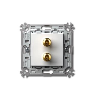 TEM MODUL PLUS 2-Fach Lautsprecher Steckdose Weiß UP