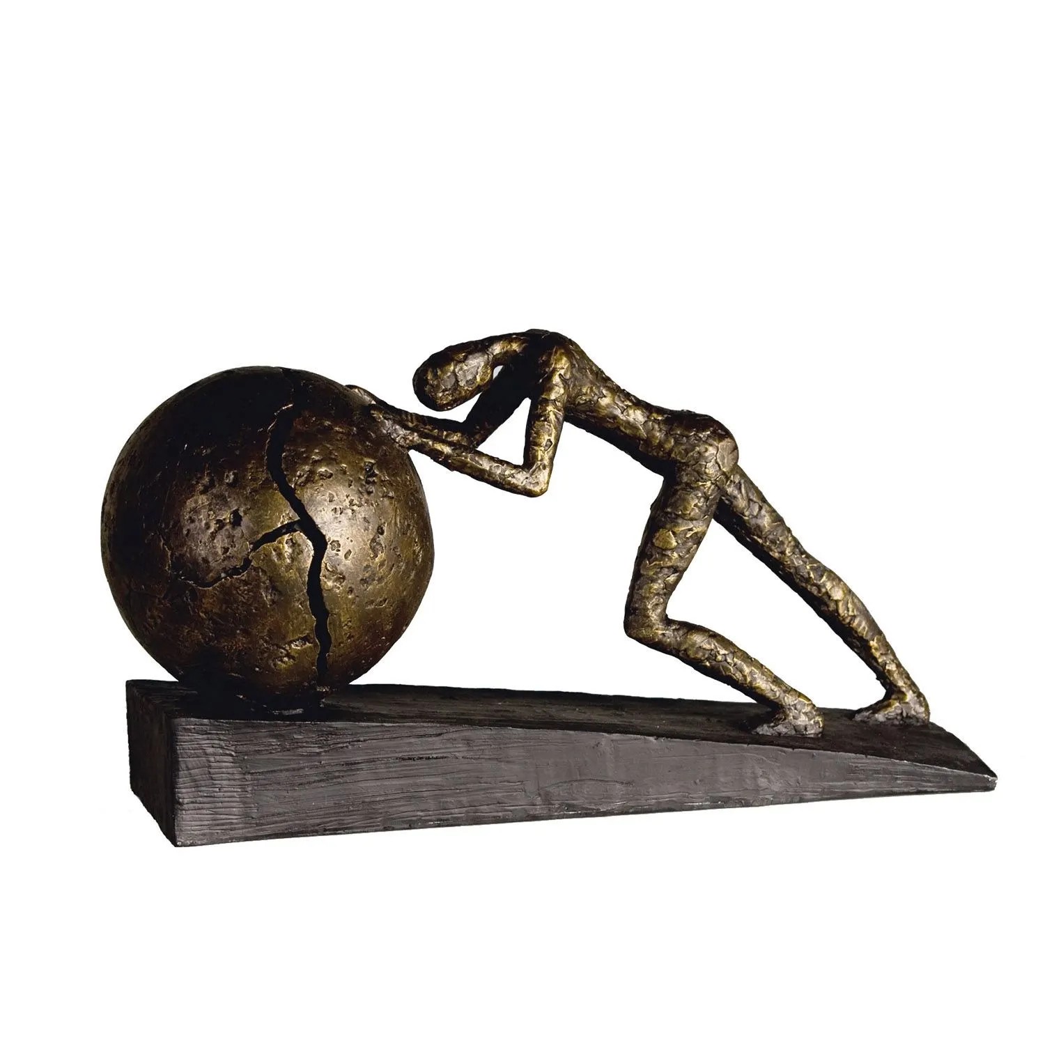 Gilde Skulptur Heavy Ball Bronzefarben 21,5 cm x 37 cm