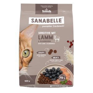 Sanabelle Katzen-Trockenfutter Sensitive mit Lamm & Blaubeeren 400 g