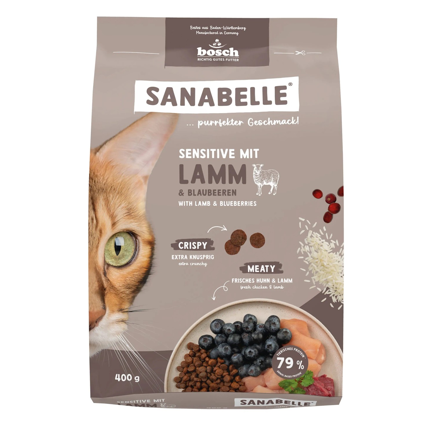 Sanabelle Katzen-Trockenfutter Sensitive Lamm & Blaubeeren 400 g kaufen bei  OBI