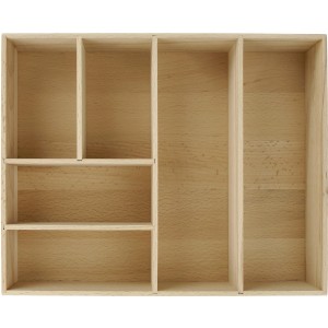 Fackelmann Schubladenbox aus Buche mit 6 Fächern für Badmöbel-Zubehör.