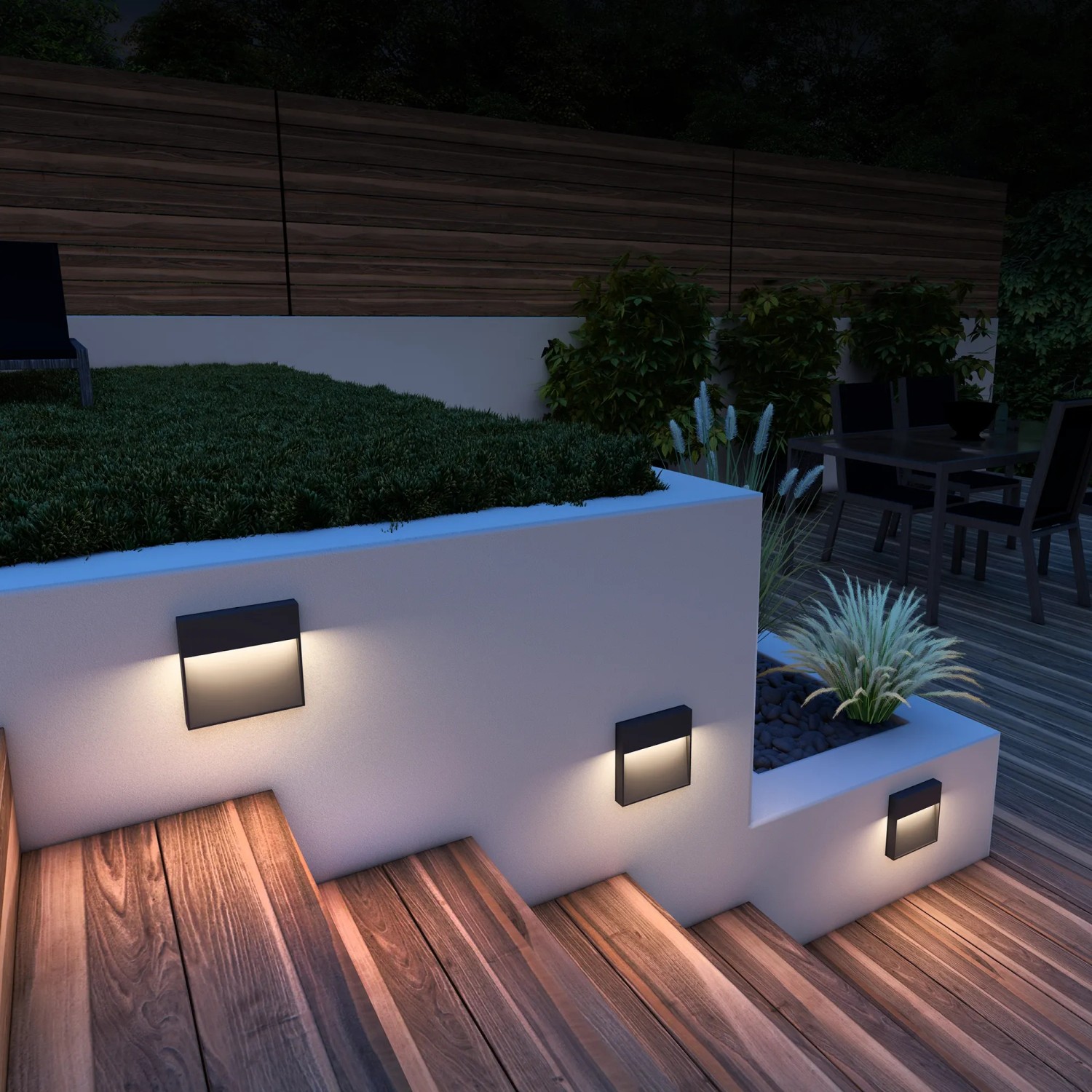 SSC-LUXon 2er Set LED Up & Down Wandleuchte IP54 Für Außen – Inkl. 2x LED GU10 3W Warmweiß – Anthrazitgrau
