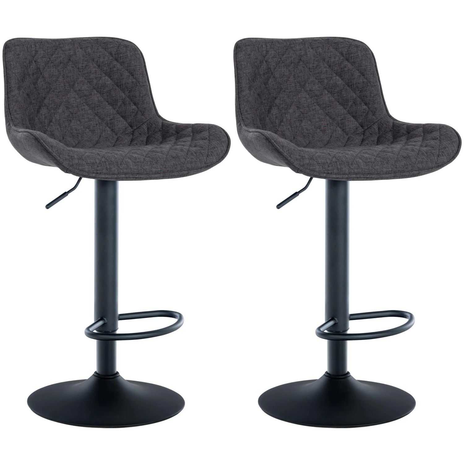 CLP 2er Set Barhocker Minosa schwarz/Stoff
