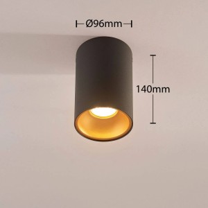 Schwarze Arcchio Deckenlampe Vinja aus Aluminium, 1-flammig, GU10 für Flur und Treppenhaus.