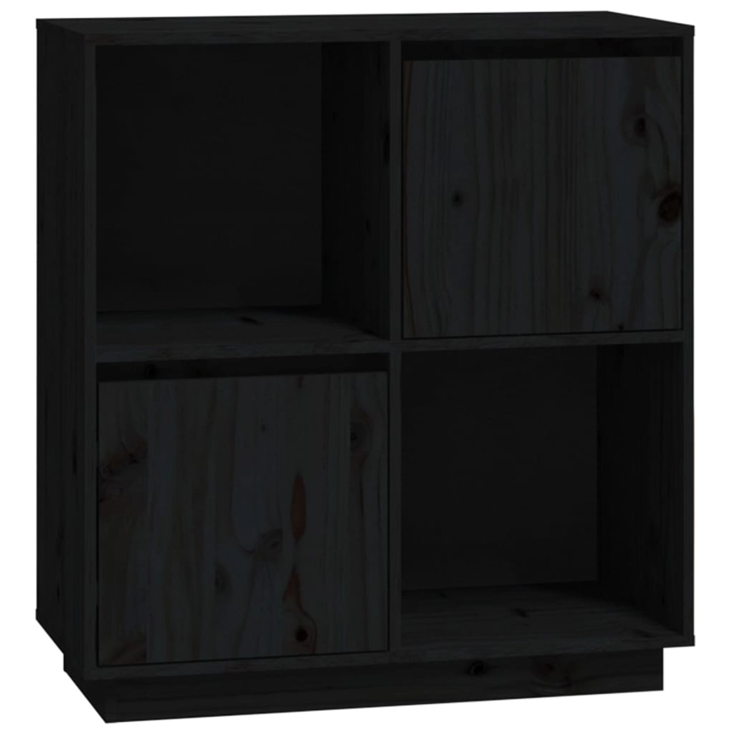 vidaXL Sideboard Schwarz 74x35x80 cm Massivholz Kiefer 814353 günstig online kaufen