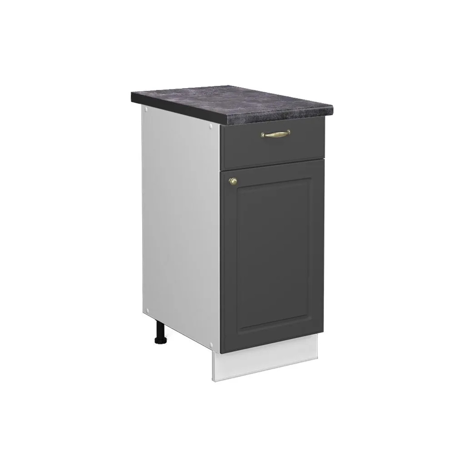 Vicco Küchenunterschrank Fame-Line Anthrazit-Gold Weiß 40 cm AP Anthrazit