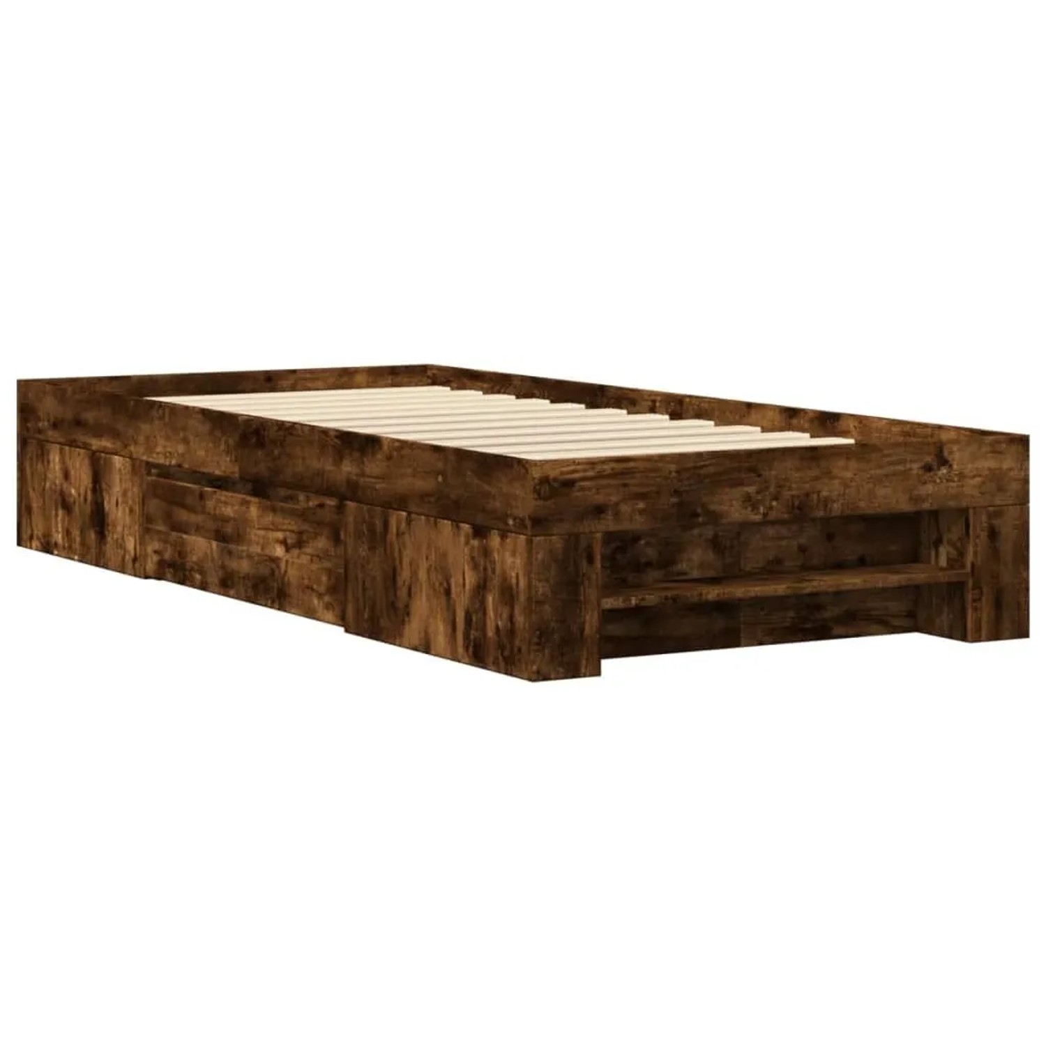 vidaXL Bettgestell Ohne Matratze Räuchereiche 90x200 cm Holzwerkstoff 32954 günstig online kaufen