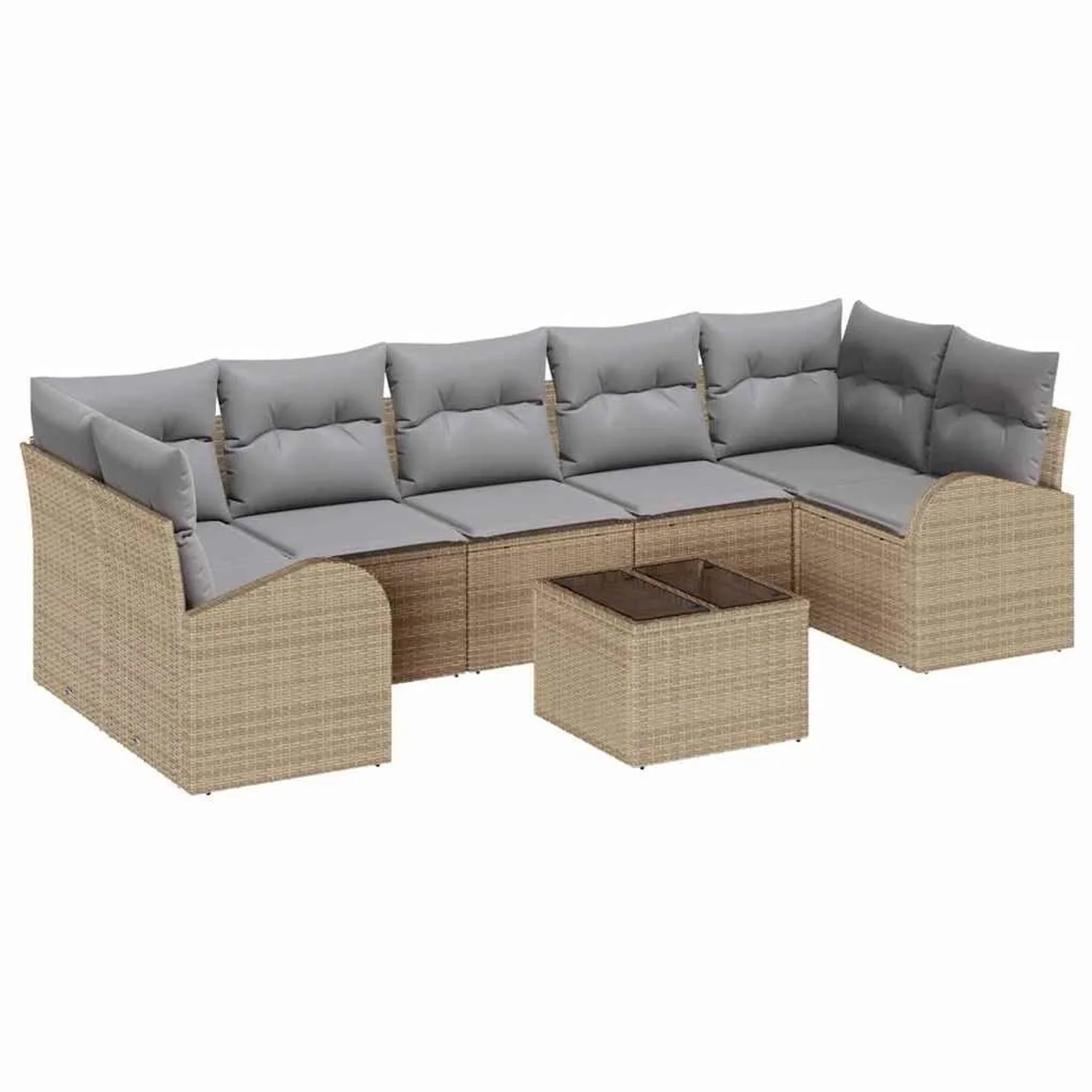 vidaXL Gartensofa-set Beige 55 x 55 x 37 cm Poly-Rattan 3345960 günstig online kaufen