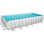 Rechteckiger Bestway Stahlrahmenpool Power Steel, 732x366x132 cm, gefüllt mit Wasser.