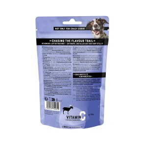 Chewies Fleischstreifen Soft Mini Ziege, 70g. Hunde-Kaustreifen mit hohem Fleischanteil, ideal für Welpen und Senioren.