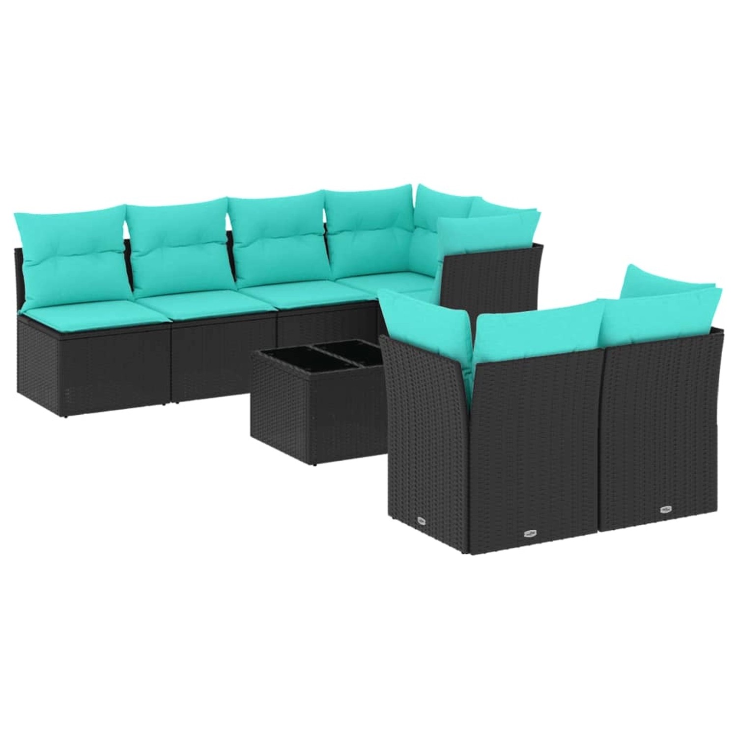 vidaXL 8-Tlg Garten-Sofagarnitur mit Kissen Schwarz Poly Rattan 3217297 günstig online kaufen