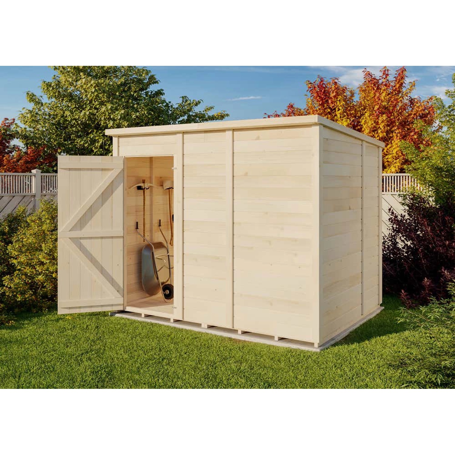 Storehaus Gerätehaus Holz Stefano L mit Pultdach 246 x 186 cm günstig online kaufen