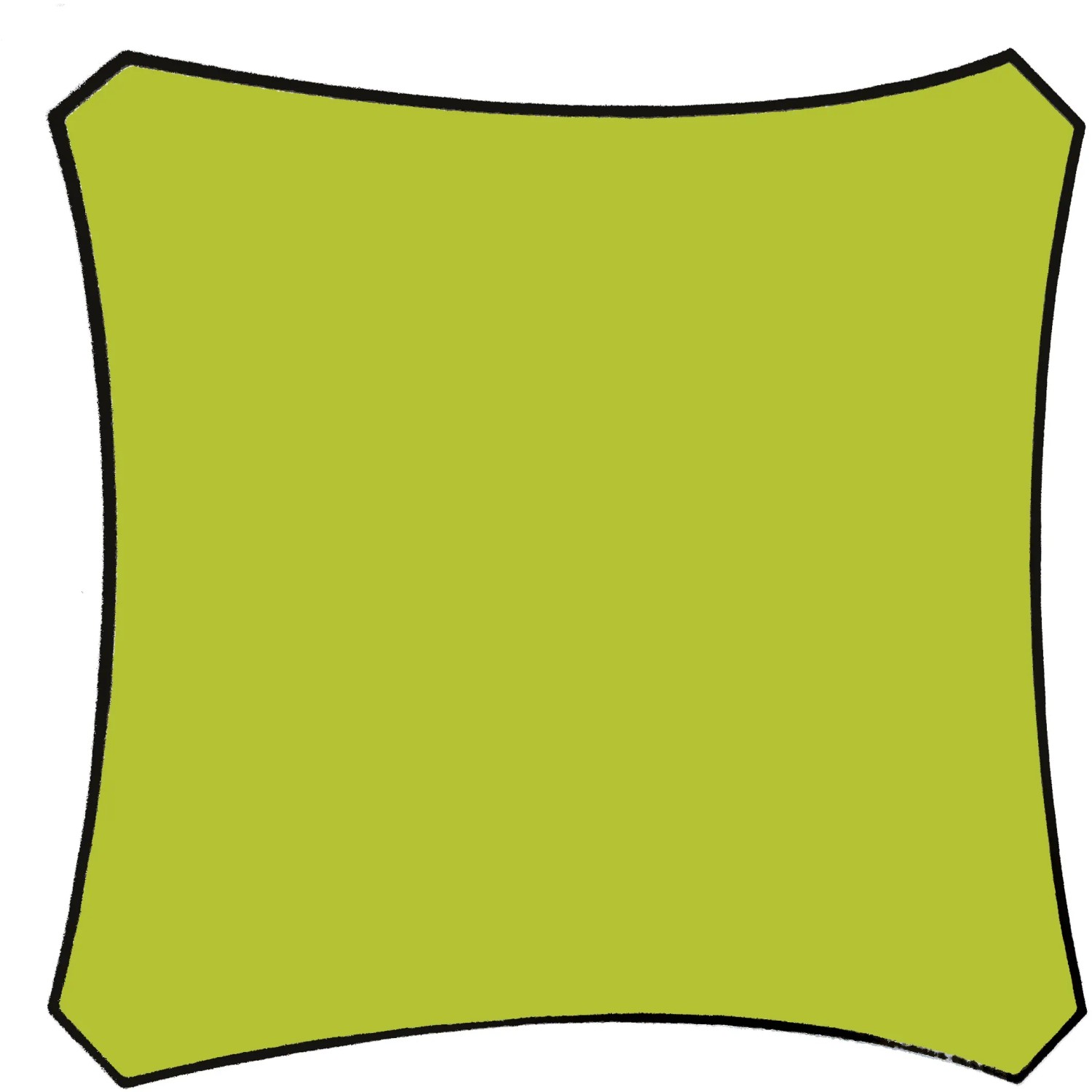 Limegrünes Perel Viereck-Sonnensegel, 500x500 cm, für Garten und Terrasse.