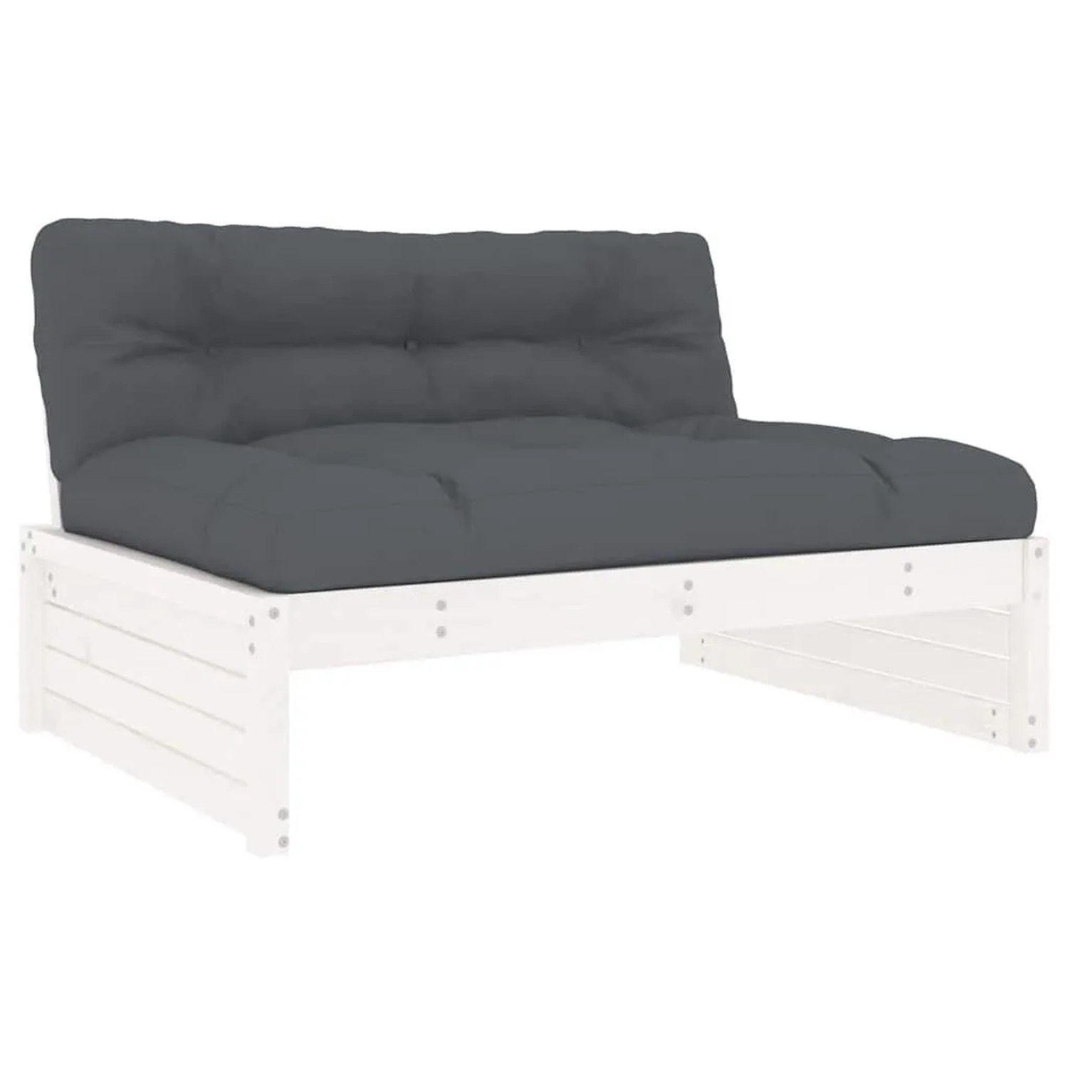 vidaXL Mittelsofa Weiß 120x80 cm Massivholz Kiefer 825759