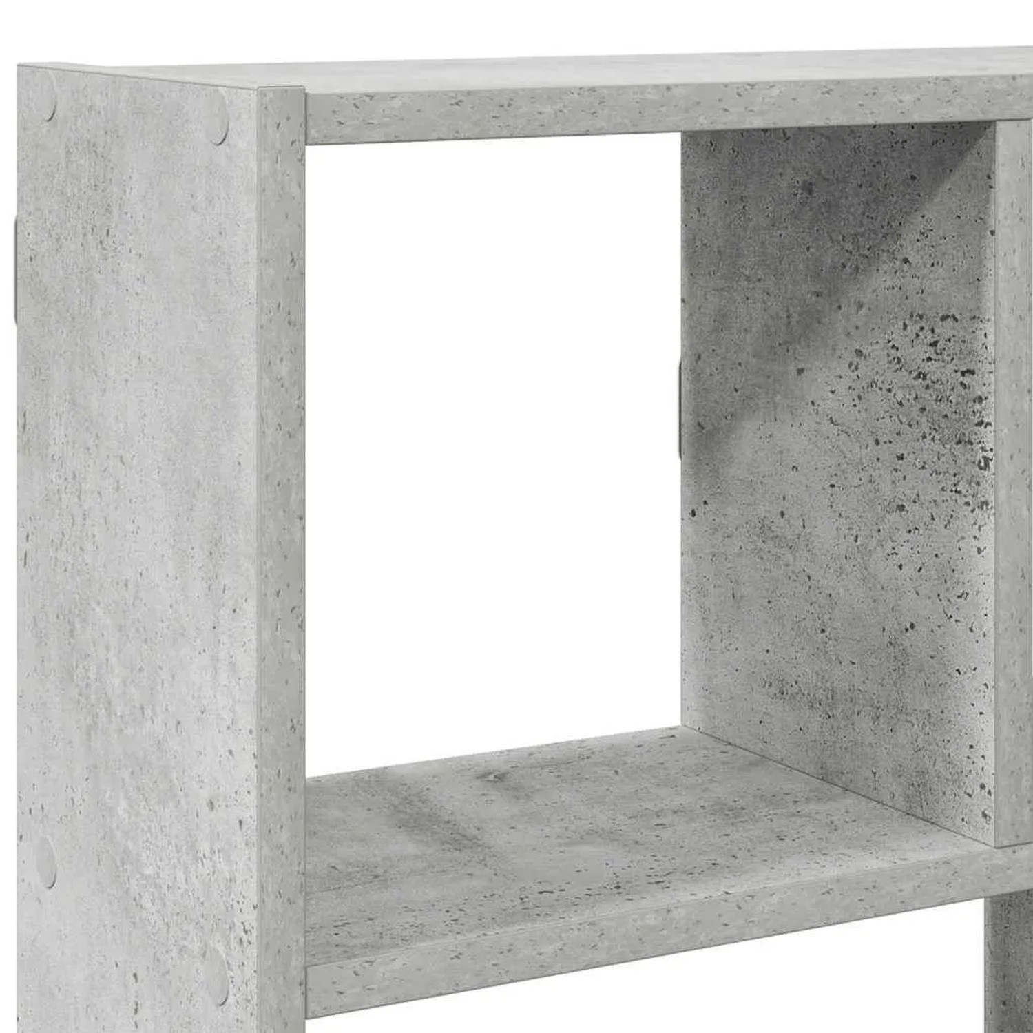 Detailansicht: Betongraues vidaXL Würfelregal mit 12 Fächern aus Holzwerkstoff.