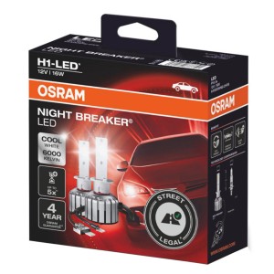 Osram LED-Fahrzeuglampe H1 Night Breaker im Karton, Autoelektrik für PKW.