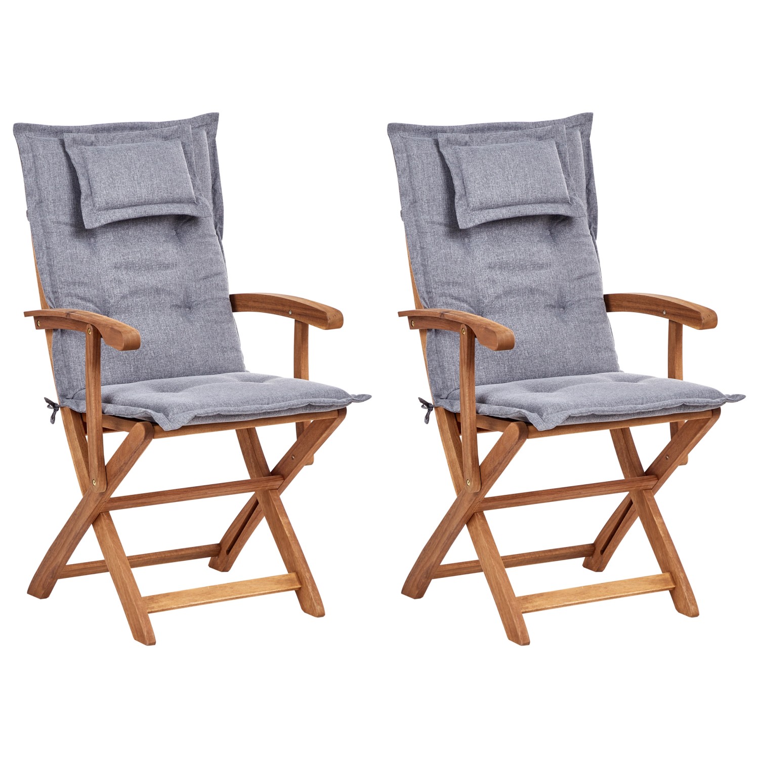 Beliani Gartenstuhl Heller Holzfarbton Grau 48x46x92 günstig online kaufen