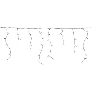 LED-Lichterkette Eisregen, 200 warmweiße LEDs, schwarzes Kabel, 6 m Länge. Dekorative Außenbeleuchtung.