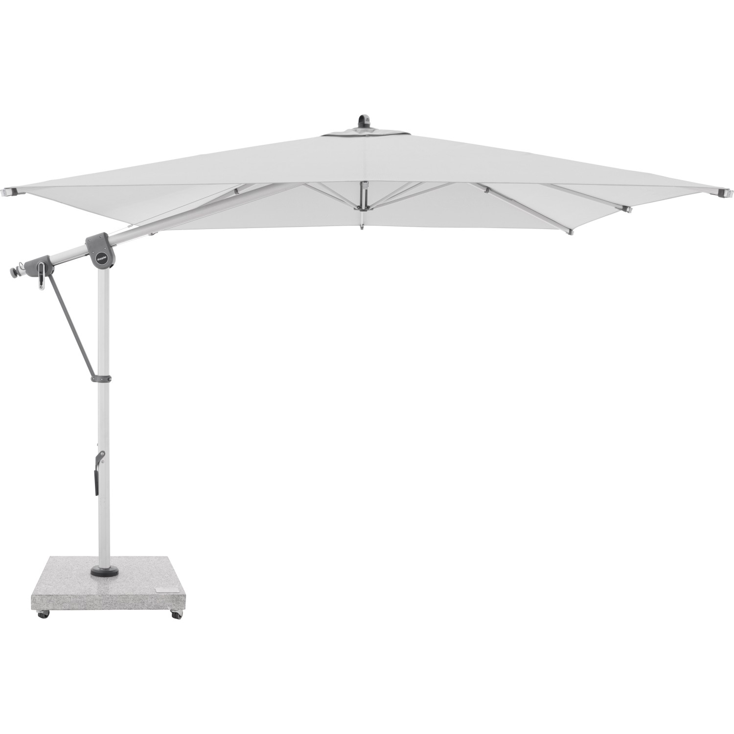 Doppler Ampelschirm Expert 300 cm x 300 cm Hellgrau mit Kurbelmechanik