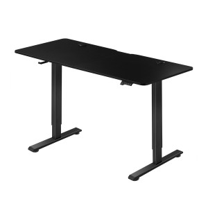 Schwarzer, elektrisch höhenverstellbarer Juskys Schreibtisch Office Stand 140x60 cm.