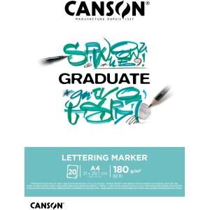Canson Graduate Lettering Marker Papier, A4, 20 Blatt, extra glatt, ideal für Marker und Stifte.