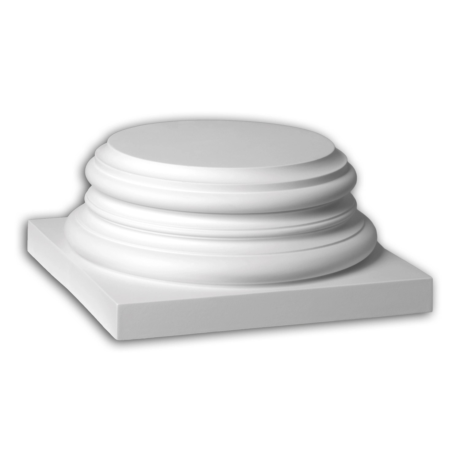 PROFHOME 443301 Vollsäulen Sockel Fassadenstuck Säule Fassaden Element 24,4 cm x 24,4 cm x 10,8 cm Weiß