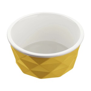 Gelber Hunter Keramik-Napf Eiby, 0,35 l, mit modernem Diamant-Design für Hunde.