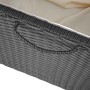 Proregal Poly-Rattan Kissenbox HxBxT 63x135x52cm Premium Schwarz 320L Gartentruhe Auflagenbox Truhe_7