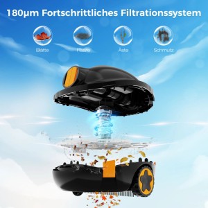 EVERCROSS BOT Y10 Poolroboter, Filtersystem für Blätter, Haare, Äste und Schmutz.