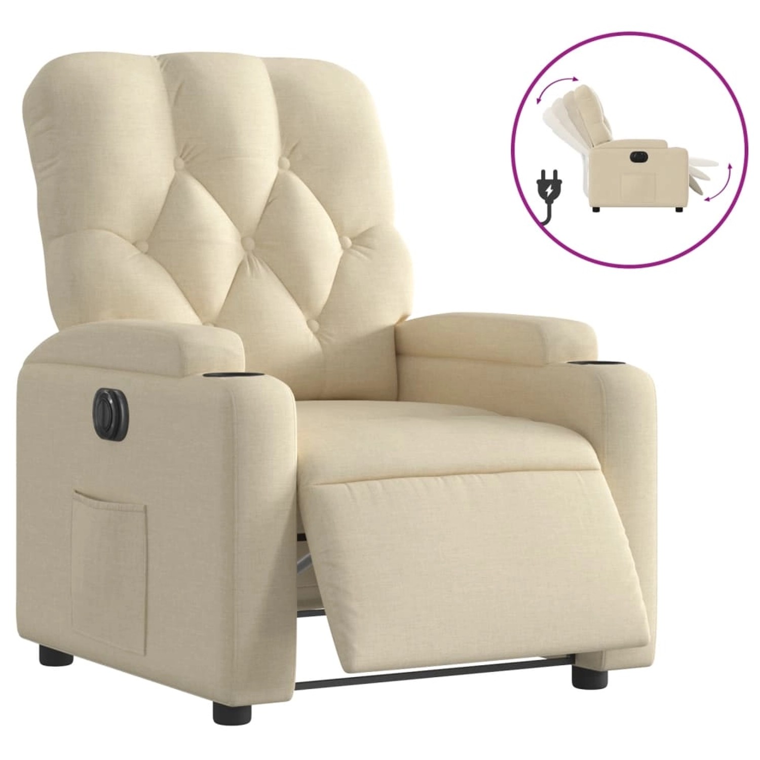 vidaXL Relaxsessel Elektrisch Creme Stoff 3204695 günstig online kaufen
