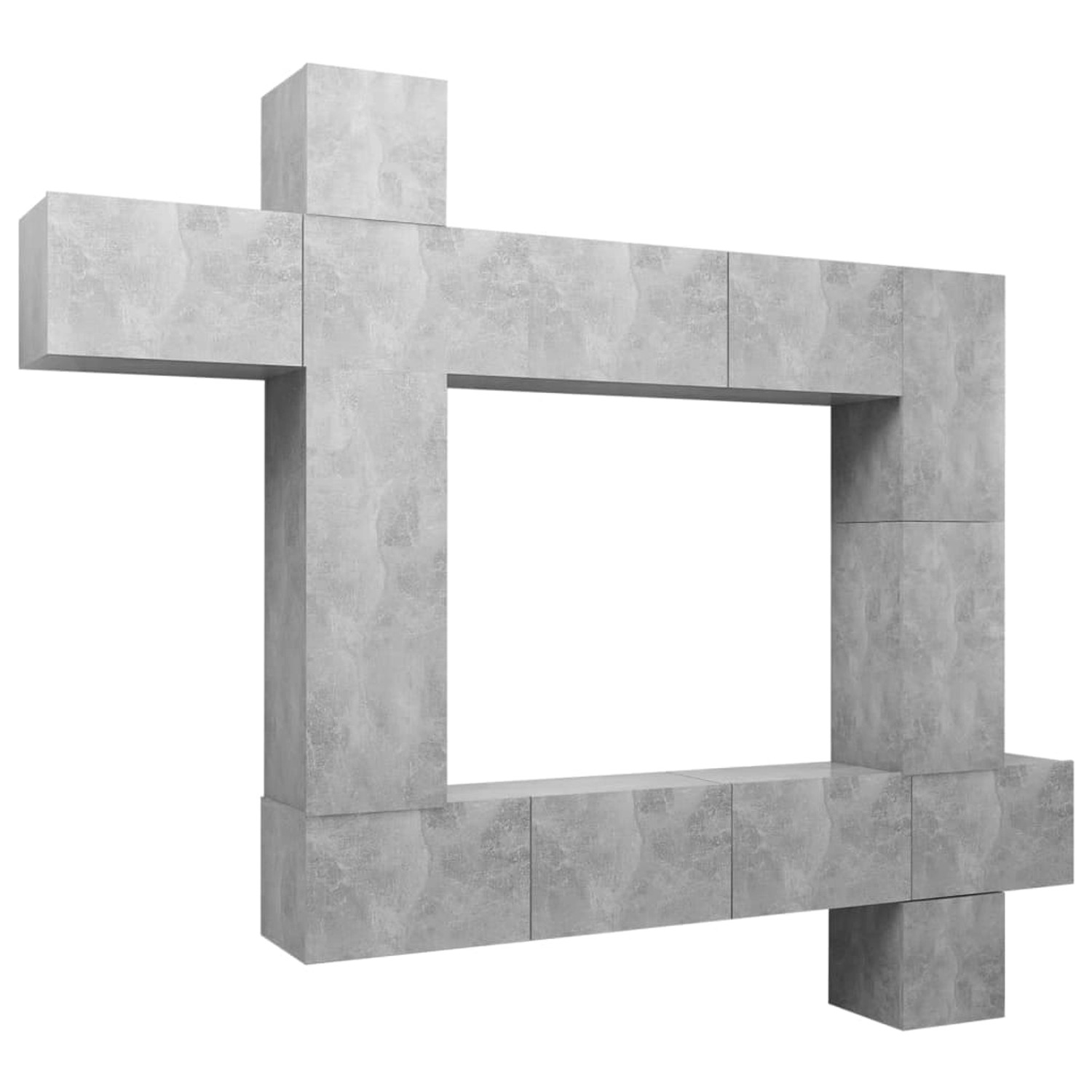 vidaXL 9-tlg. TV-Schrank-Set Betongrau Holzwerkstoff  Modell 1 günstig online kaufen