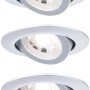 Paulmann LED-Einbaustrahler 3er Set, chrom matt, schwenkbar. Moderne Deckenleuchten für den Innenbereich.
