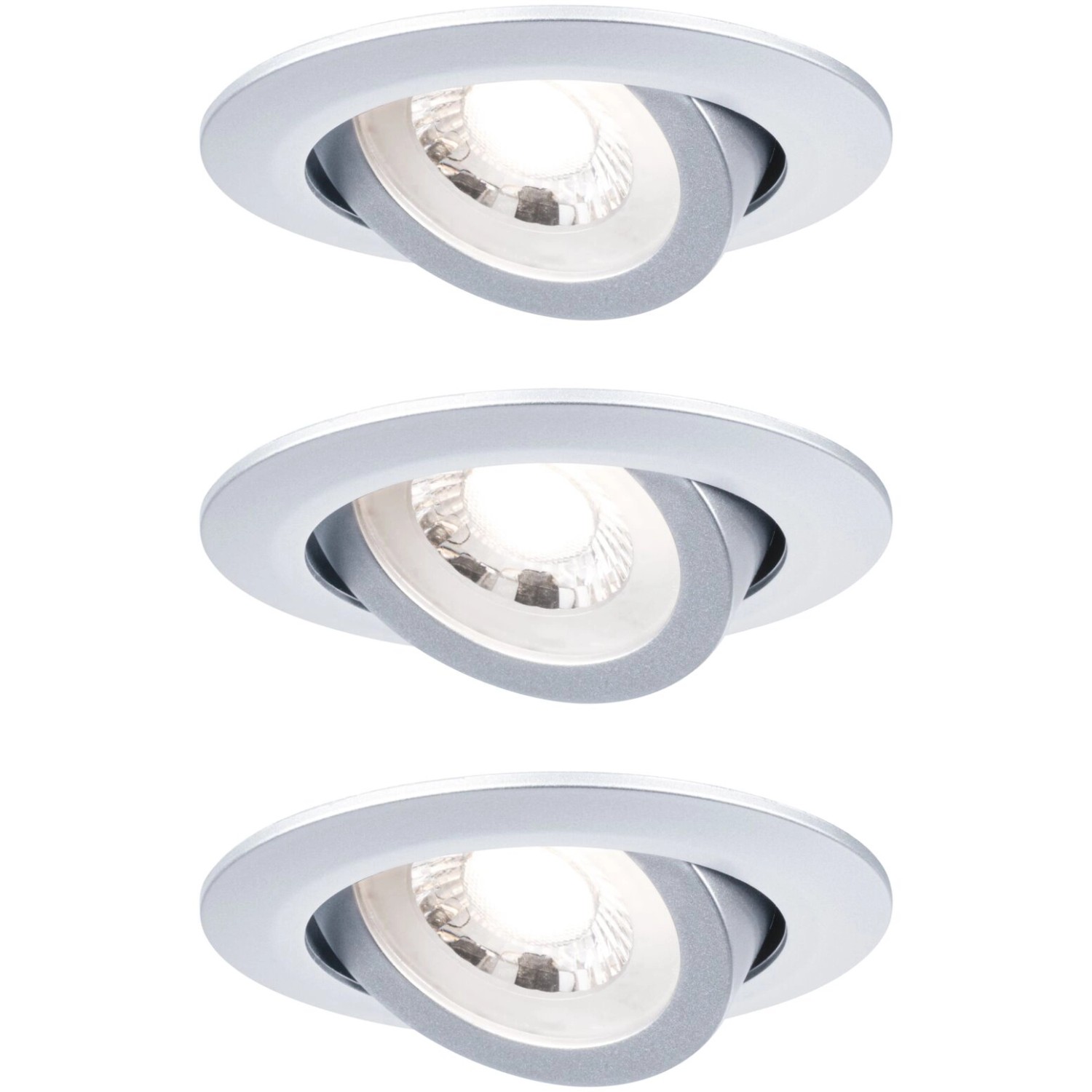 Paulmann LED-Einbaustrahler 3er Set Chrom matt schwenkbar günstig online kaufen