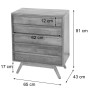 MCW Highboard L96, 81x65x43cm, Schubladenkommode aus Mangoholz mit 5 Schubladen und schrägen Füßen.