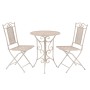 Weißes 3-tlg. Bistro-Set aus Stahl mit Tisch und zwei Klappstühlen für Garten, Balkon oder Terrasse.
