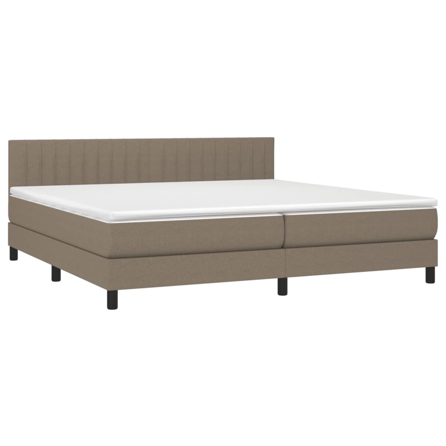 vidaXL Boxspringbett mit Matratze & LED Taupe 200x200 cm Stoff 3133345 günstig online kaufen