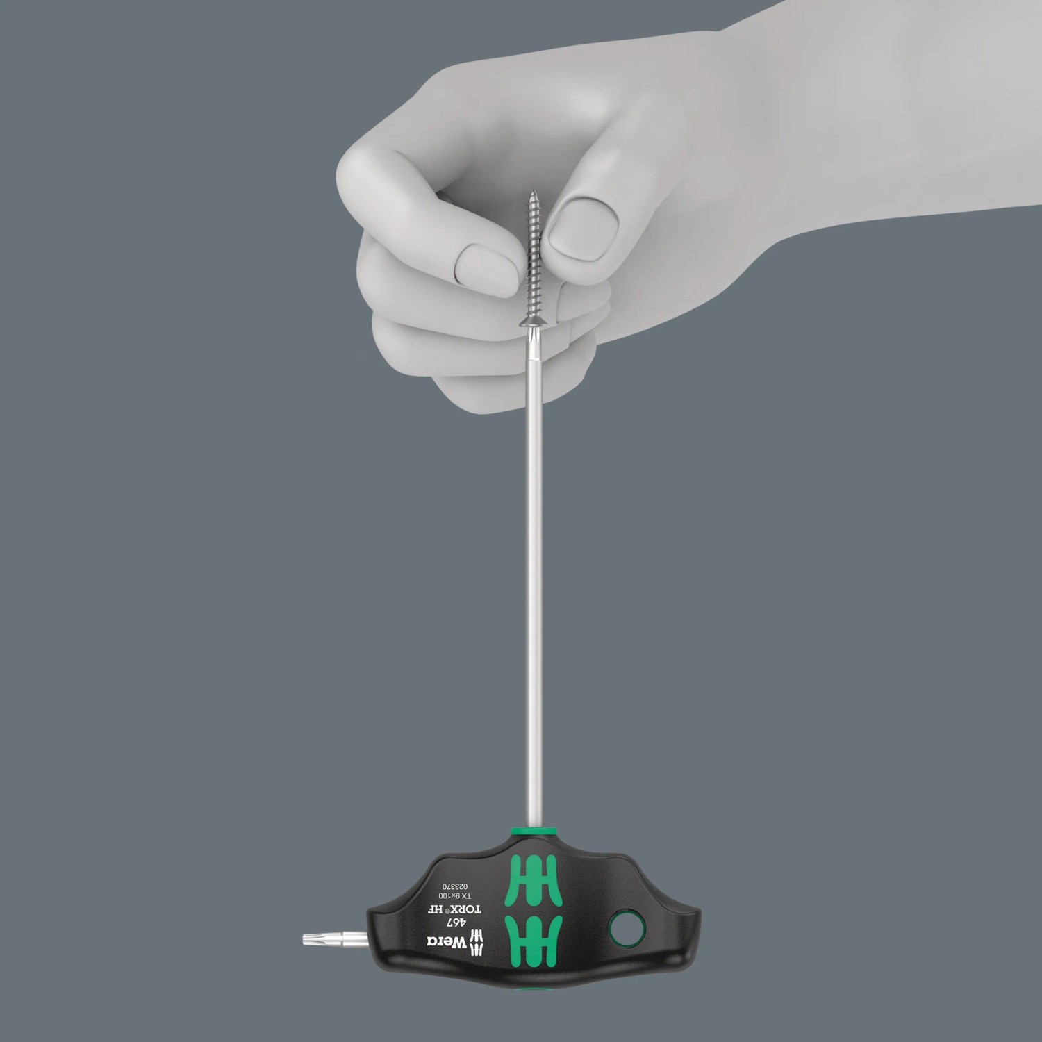 Wera Torx Quergriff-Schraubendreher TX 10 mit Haltefunktion für Schrauben.