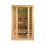Redsun Deluxe Infrarotkabine PLUS aus Tannenholz Natur M mit Glasfront und Heizstrahlern.