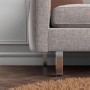 SOTECH Möbelfuß ZULU, Chrom poliert, eckig, unter hellgrauem Sofa. Höhenverstellbares Möbelbein aus Metall.