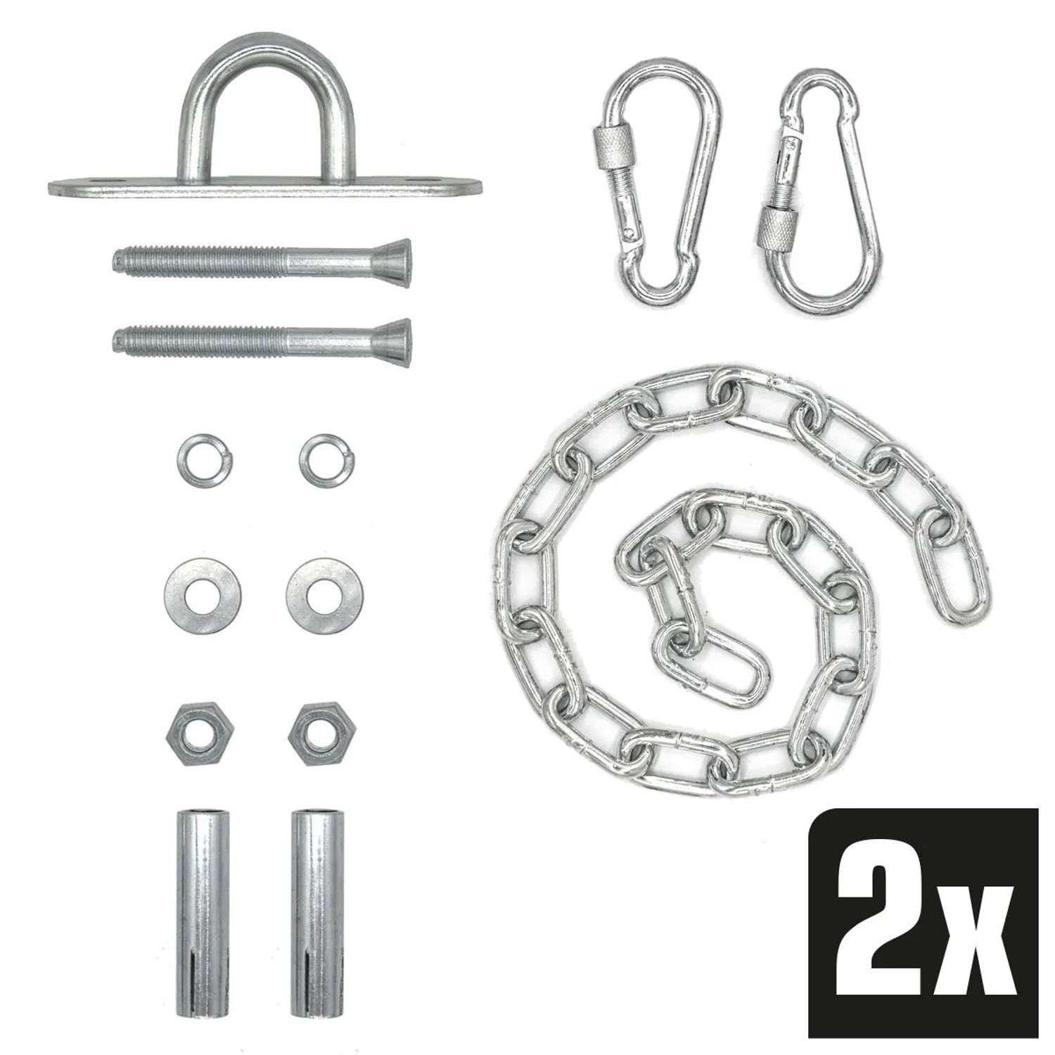 AMANKA 2er Set Hängesessel Kette mit Deckenhaken Aufhängung bis 230 kg