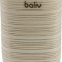 Beiger Zahnputzbecher Cosy Wave von baliv aus Polyresin mit feiner Linienstruktur.