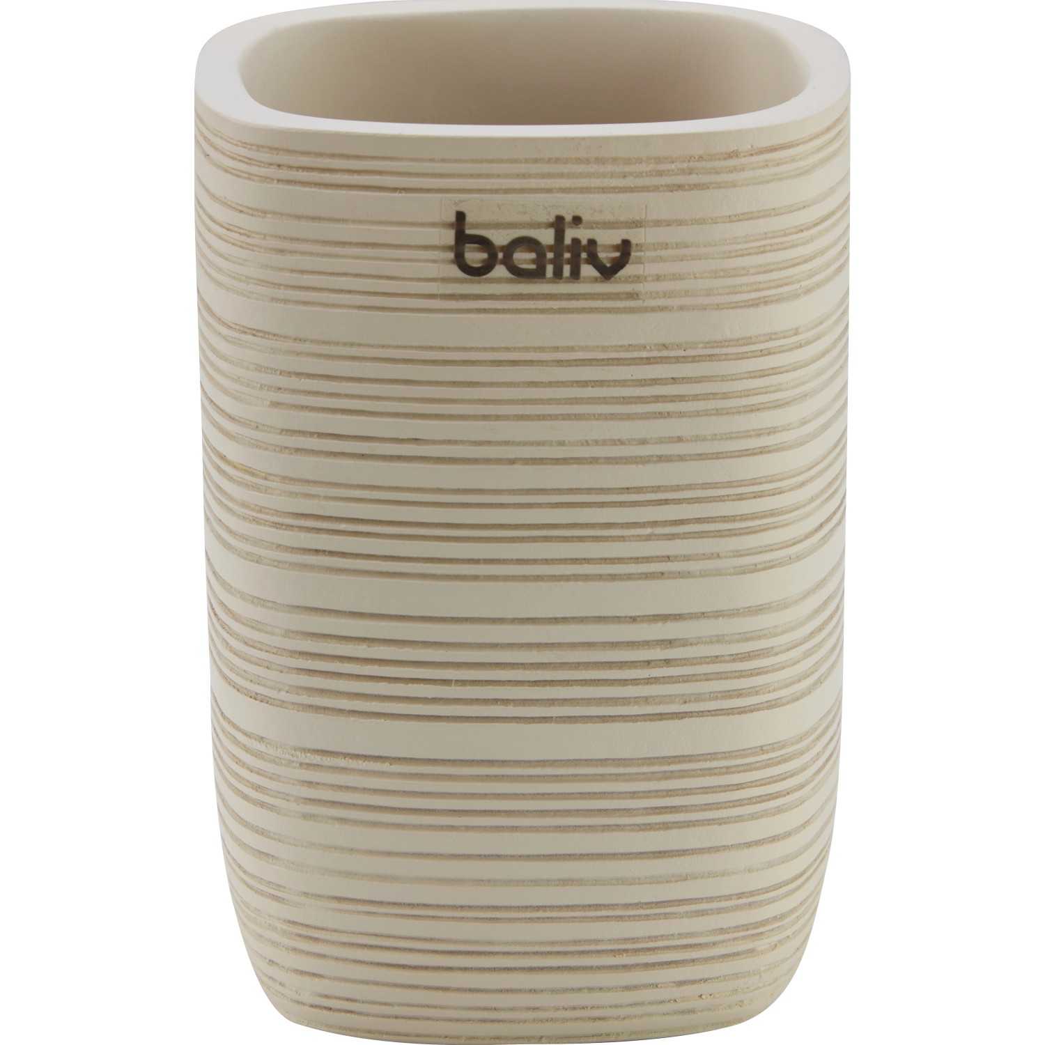 baliv Cosy Wave trend Zahnputzbecher Polyresin Beige 6,9 cm x 6,9 cm x 9,5 günstig online kaufen