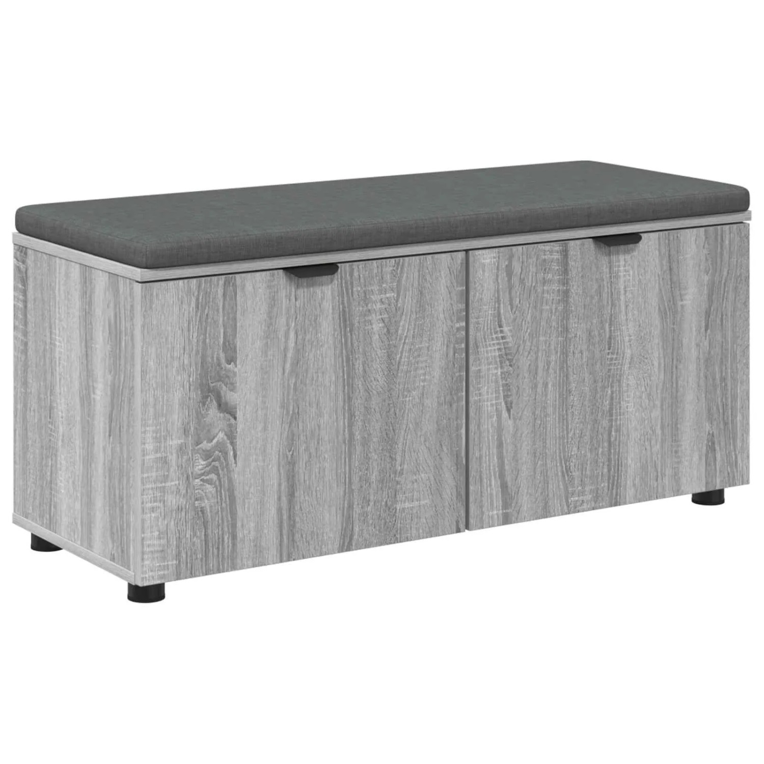 vidaXL Flurbank mit Kissen mit Regal Graues Sonoma 100 x 38 x 46 cm 891493